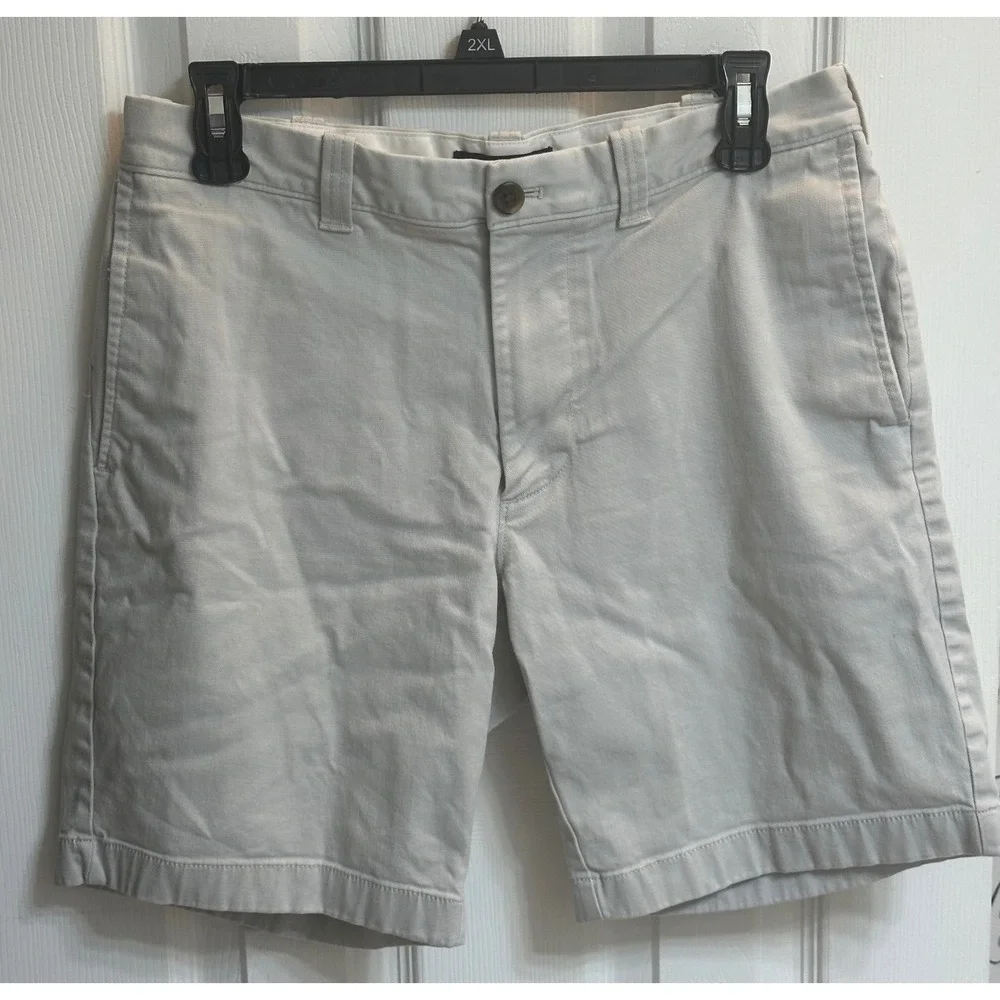 J.Crew Mercantile Flex Mens Chino Shorts 31 Light Khaki Tan Stretch 8in Inseam